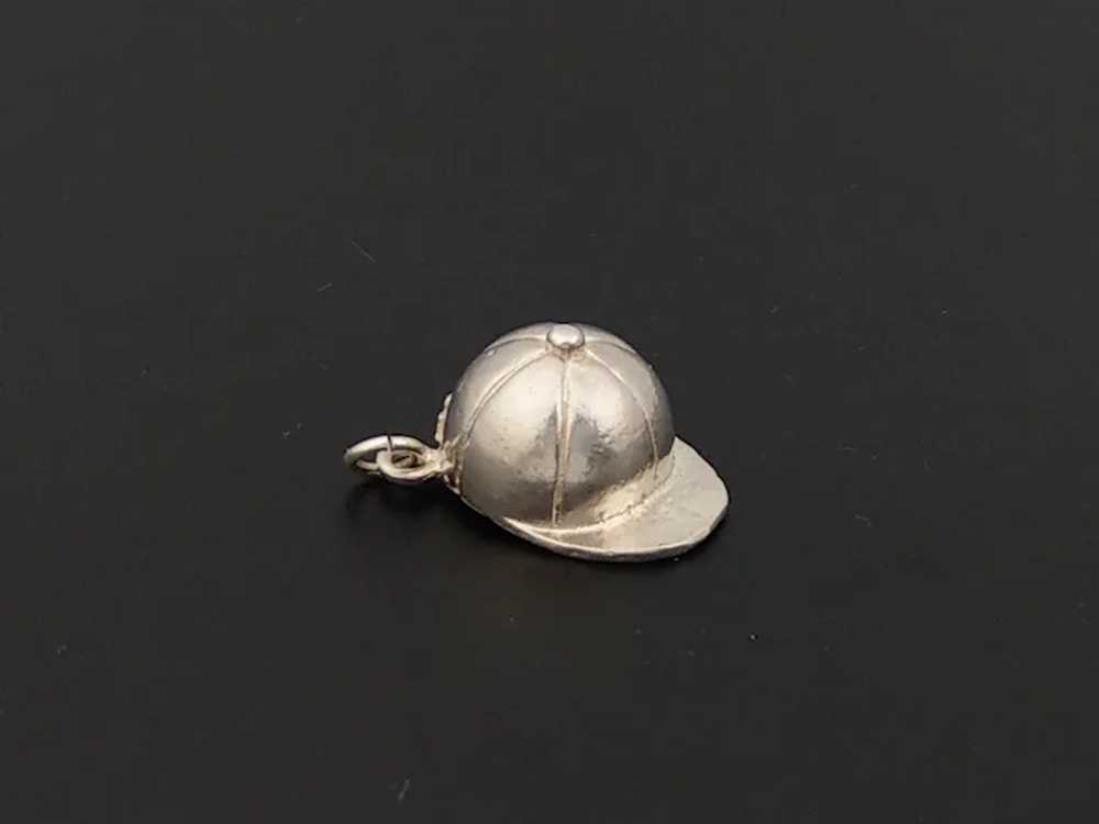 Sterling Silver Jockey Hat Large Charm or Pendant - image 5