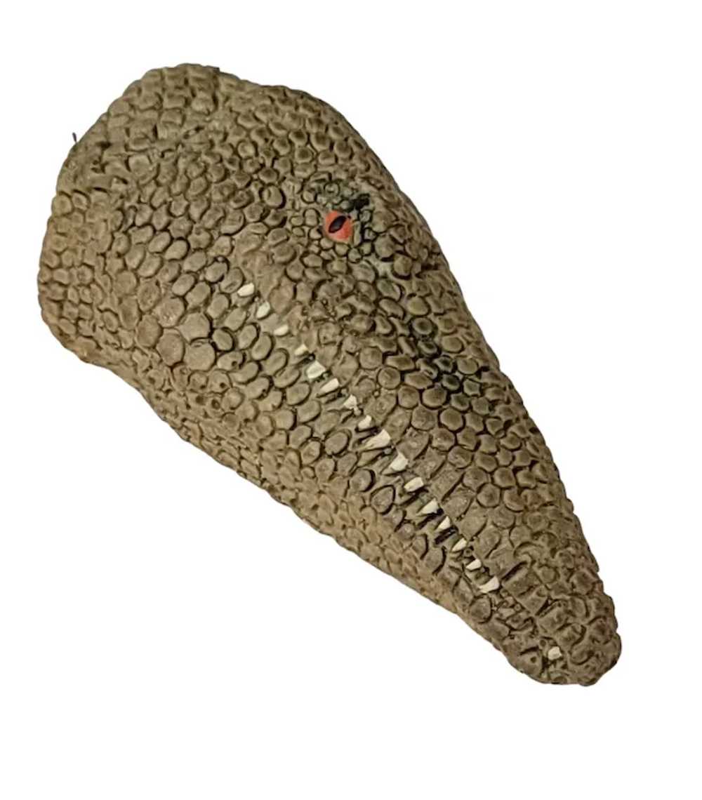 1986 MJ Alligator, Croc Resin Pin Brooch, Signed - image 2