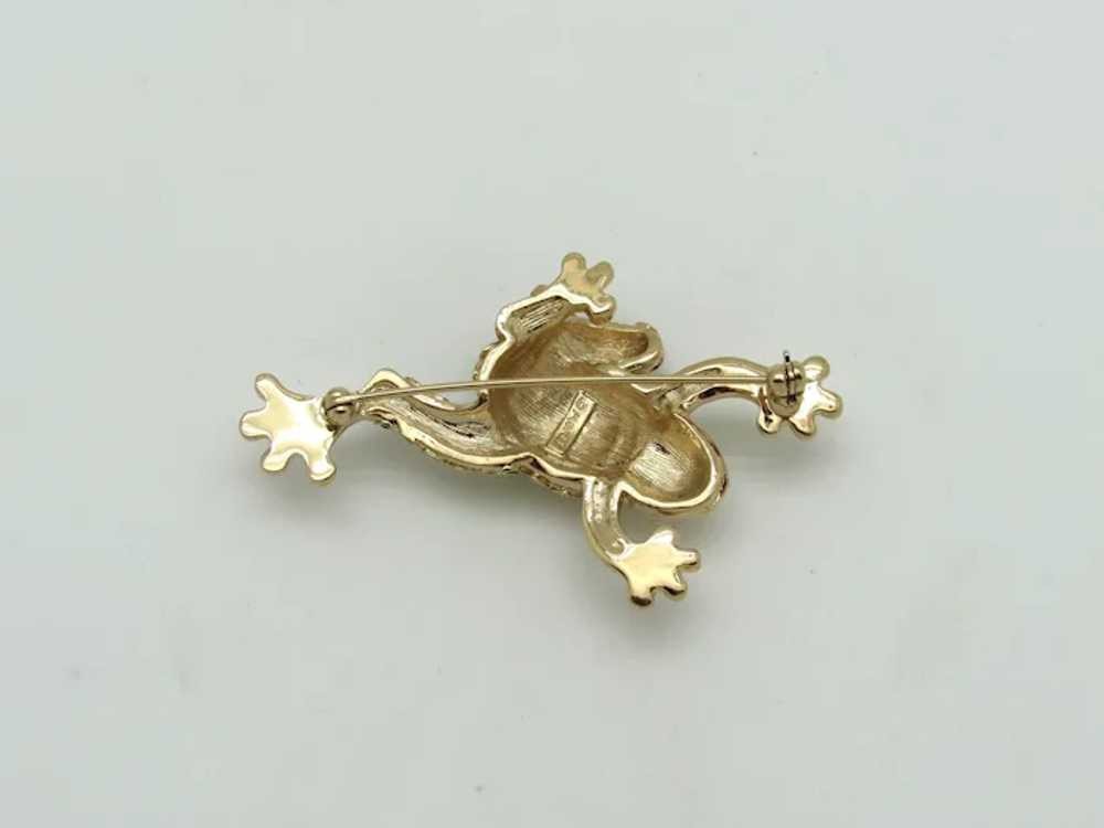 Monet Frog Pin with Rhinestones - image 2