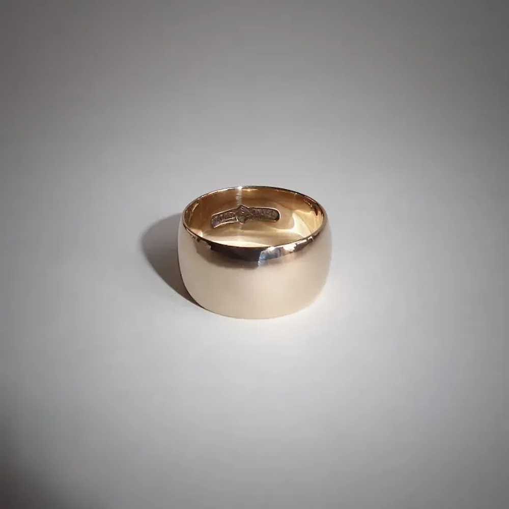 Antique 12k Wide Rose Gold Band Ring - image 11