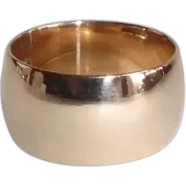 Antique 12k Wide Rose Gold Band Ring - image 1