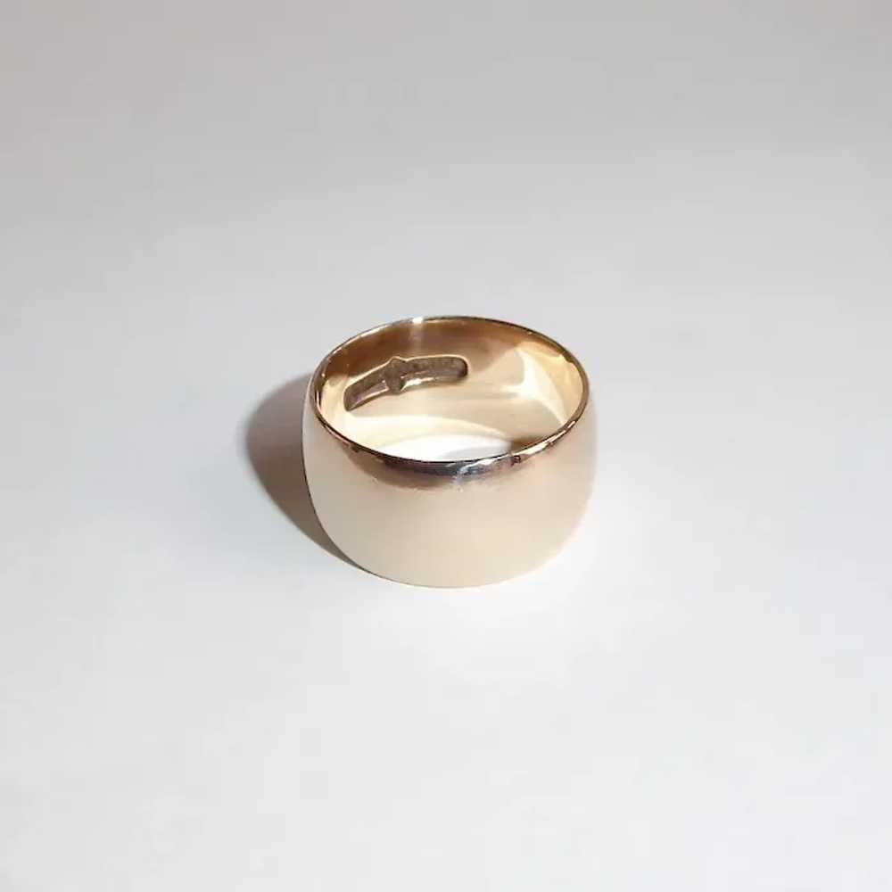 Antique 12k Wide Rose Gold Band Ring - image 2
