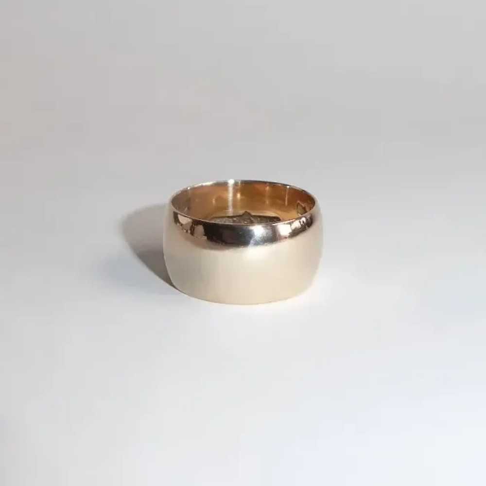 Antique 12k Wide Rose Gold Band Ring - image 4