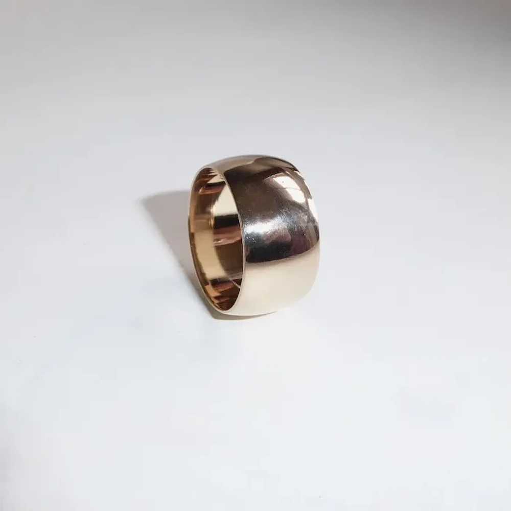 Antique 12k Wide Rose Gold Band Ring - image 5