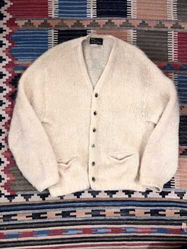 sears 60s モヘアカーディガン　mohair cardigan Vintage 60s 70s Sears Mohair Shaggy Cardigan Argyle pattern