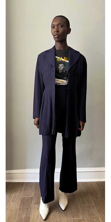 Jacques Molko Paris purple wool pleated pant suit - image 1