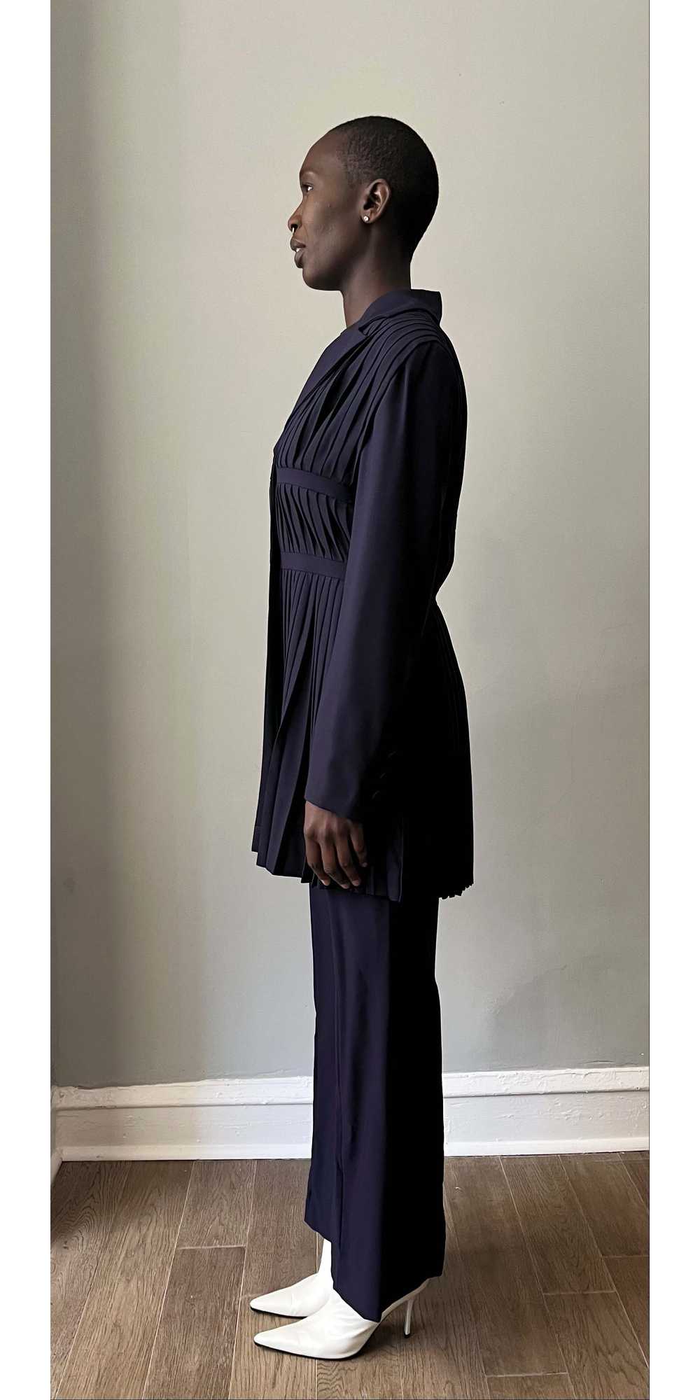 Jacques Molko Paris purple wool pleated pant suit - image 4
