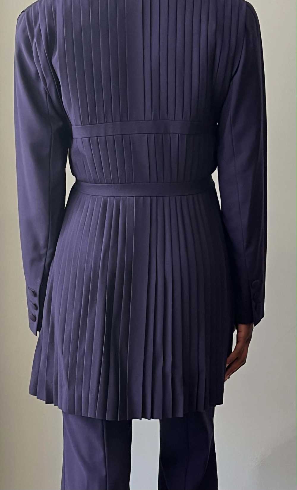 Jacques Molko Paris purple wool pleated pant suit - image 7