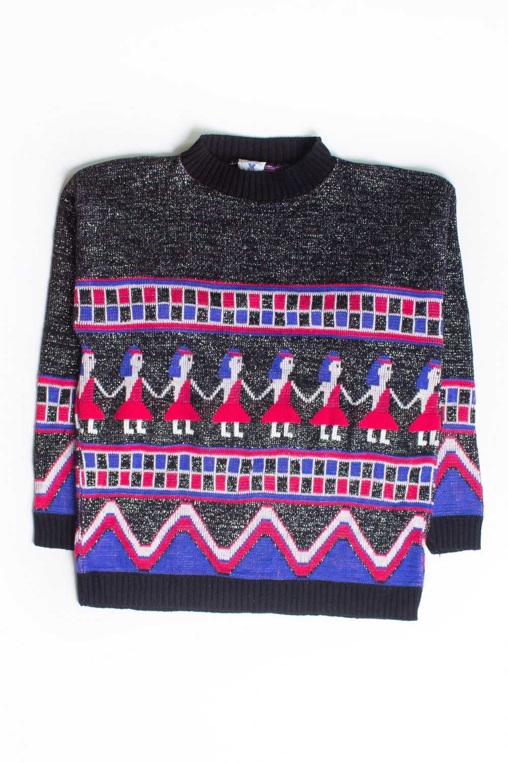 Vintage Egyptian Pattern Metallic Sweater (1980s) - image 1