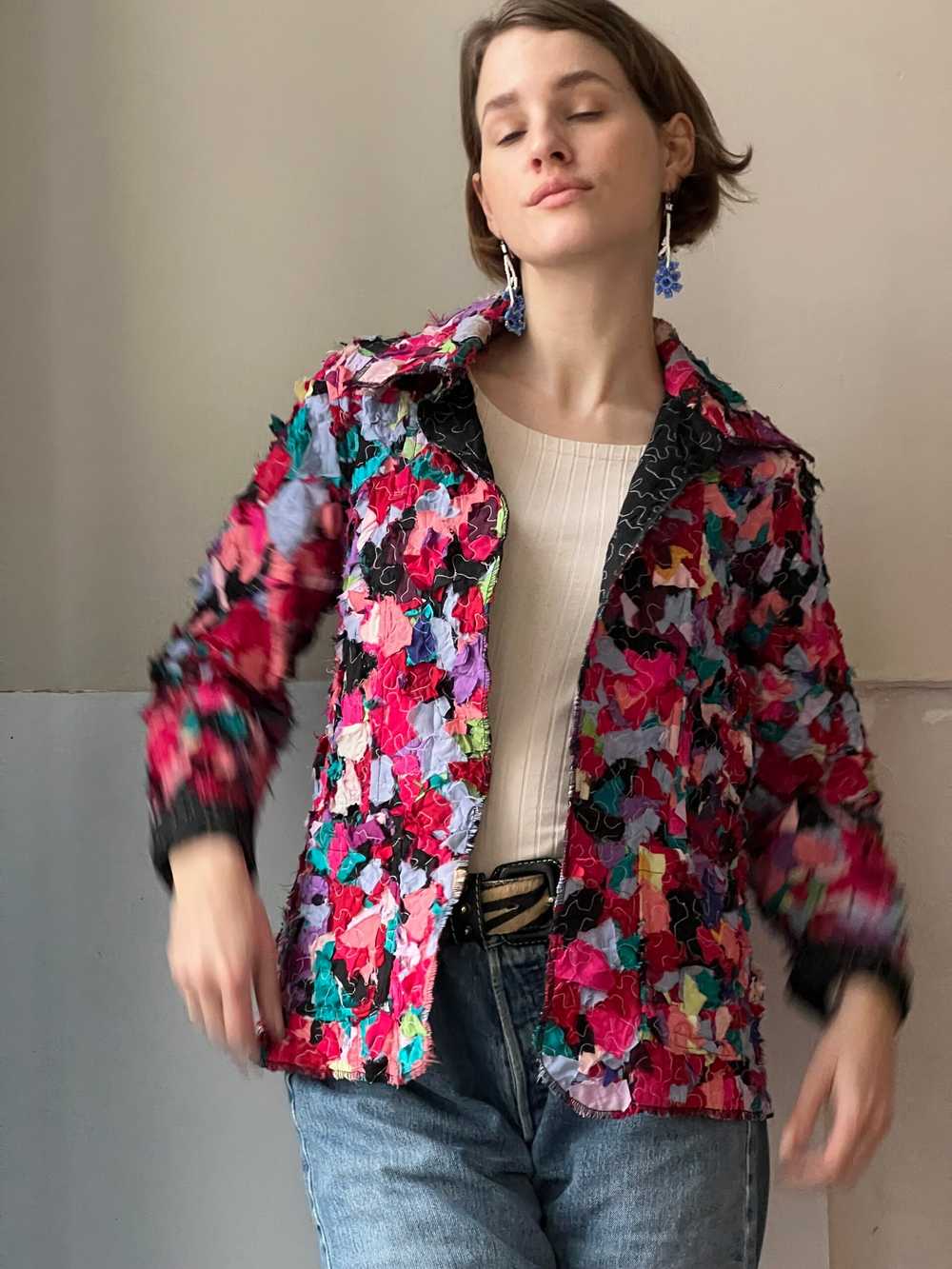 Multicoloured patchwork jacket - image 2