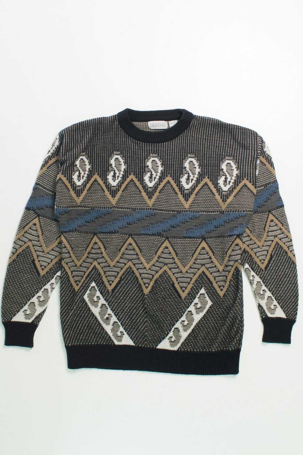 Vintage Brown and Blue 80s Sweater - image 3