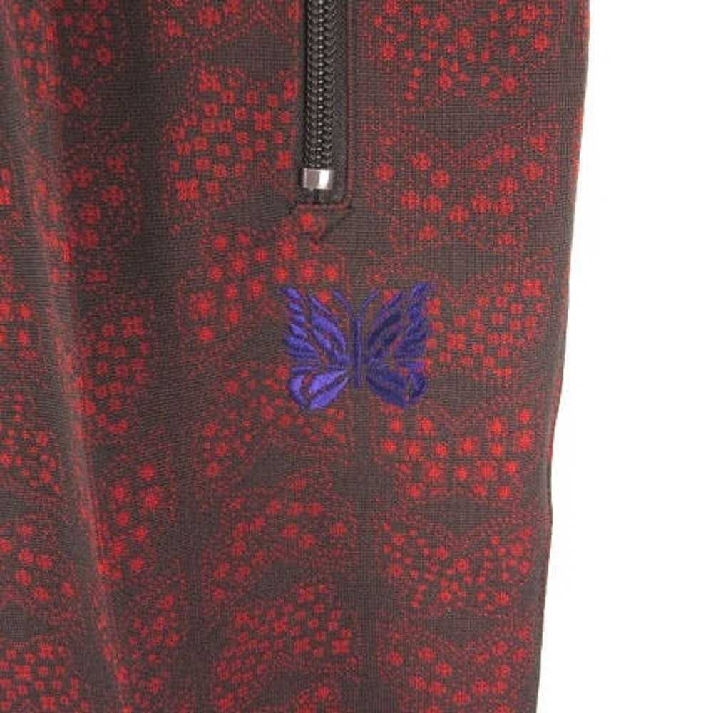 Needles Sweatpants Red Butterfly Pattern Jacquard… - image 3