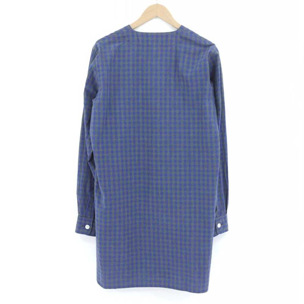 Needles Coat Navy Plaid Collarless Long Cardigan - image 2