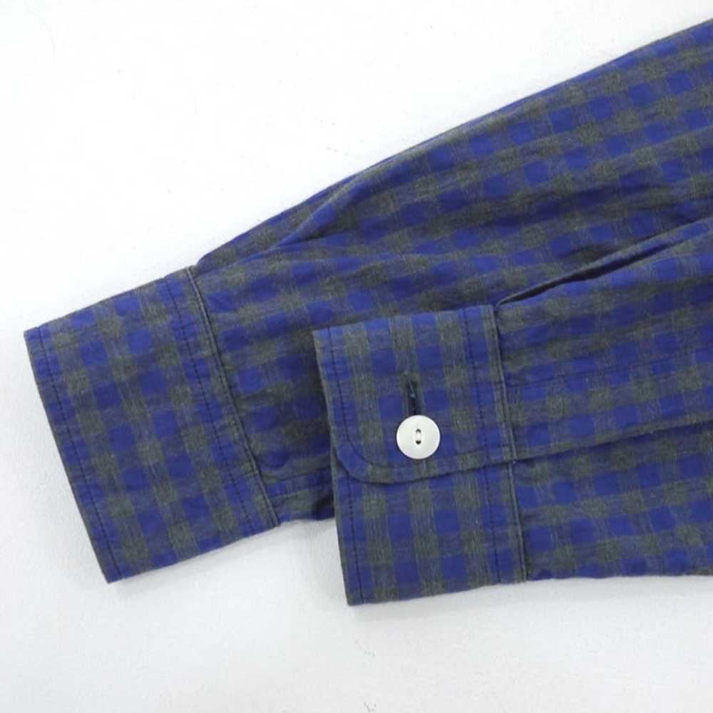 Needles Coat Navy Plaid Collarless Long Cardigan - image 4