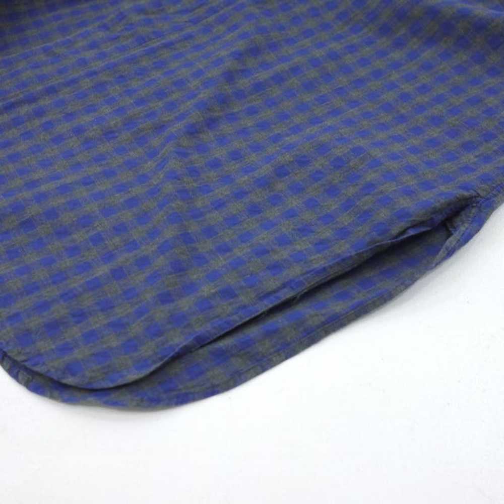 Needles Coat Navy Plaid Collarless Long Cardigan - image 5