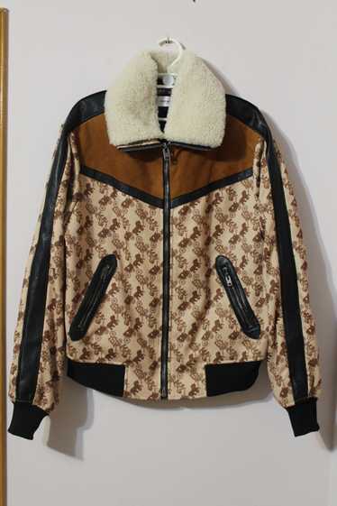 Coach COACH Men Leather Trimmed Jacket Print Char… - image 1