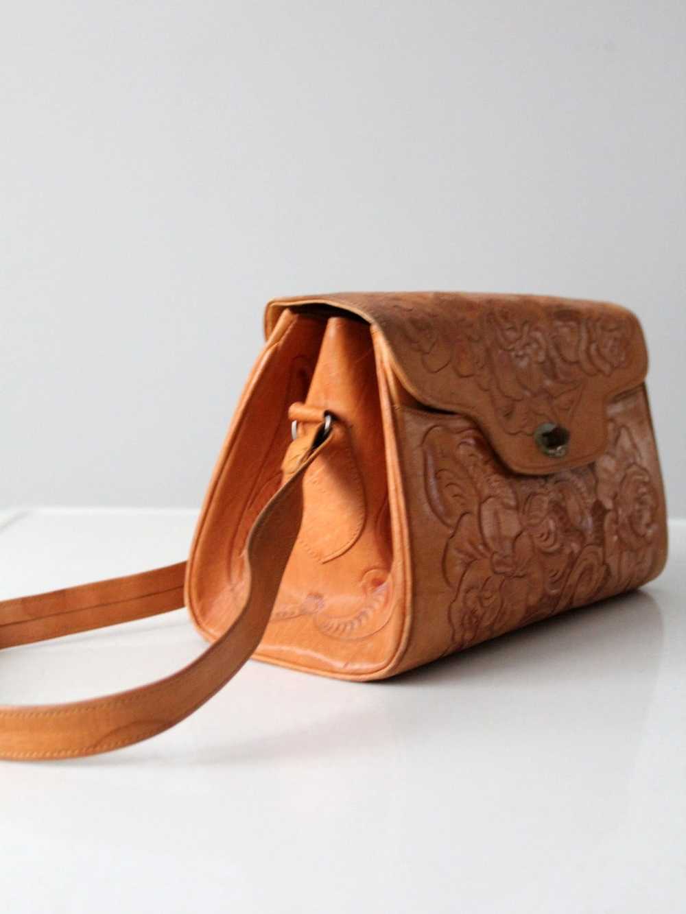 Vintage vintage70s tooled leather handbag - image 12