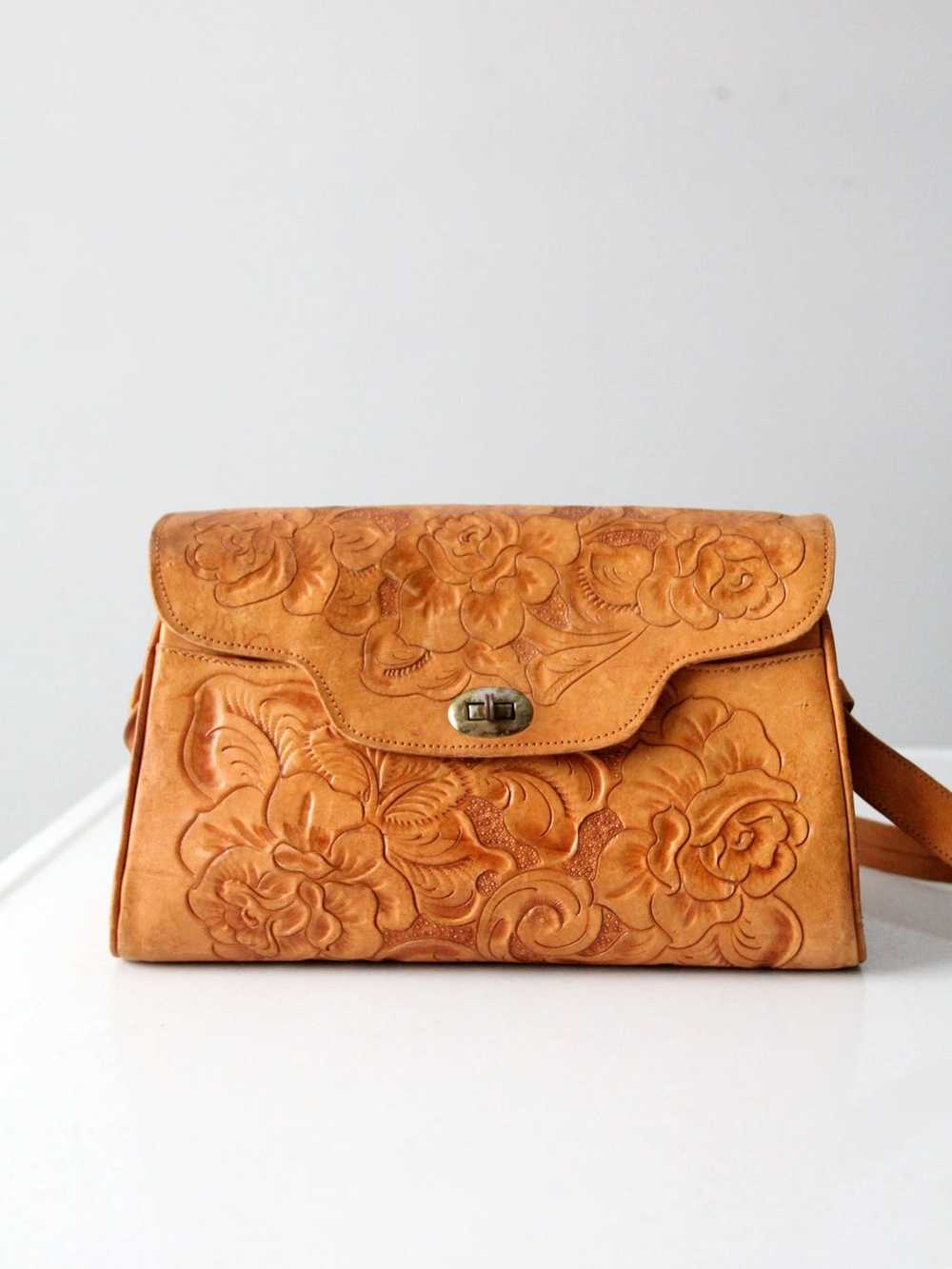 Vintage vintage70s tooled leather handbag - image 7