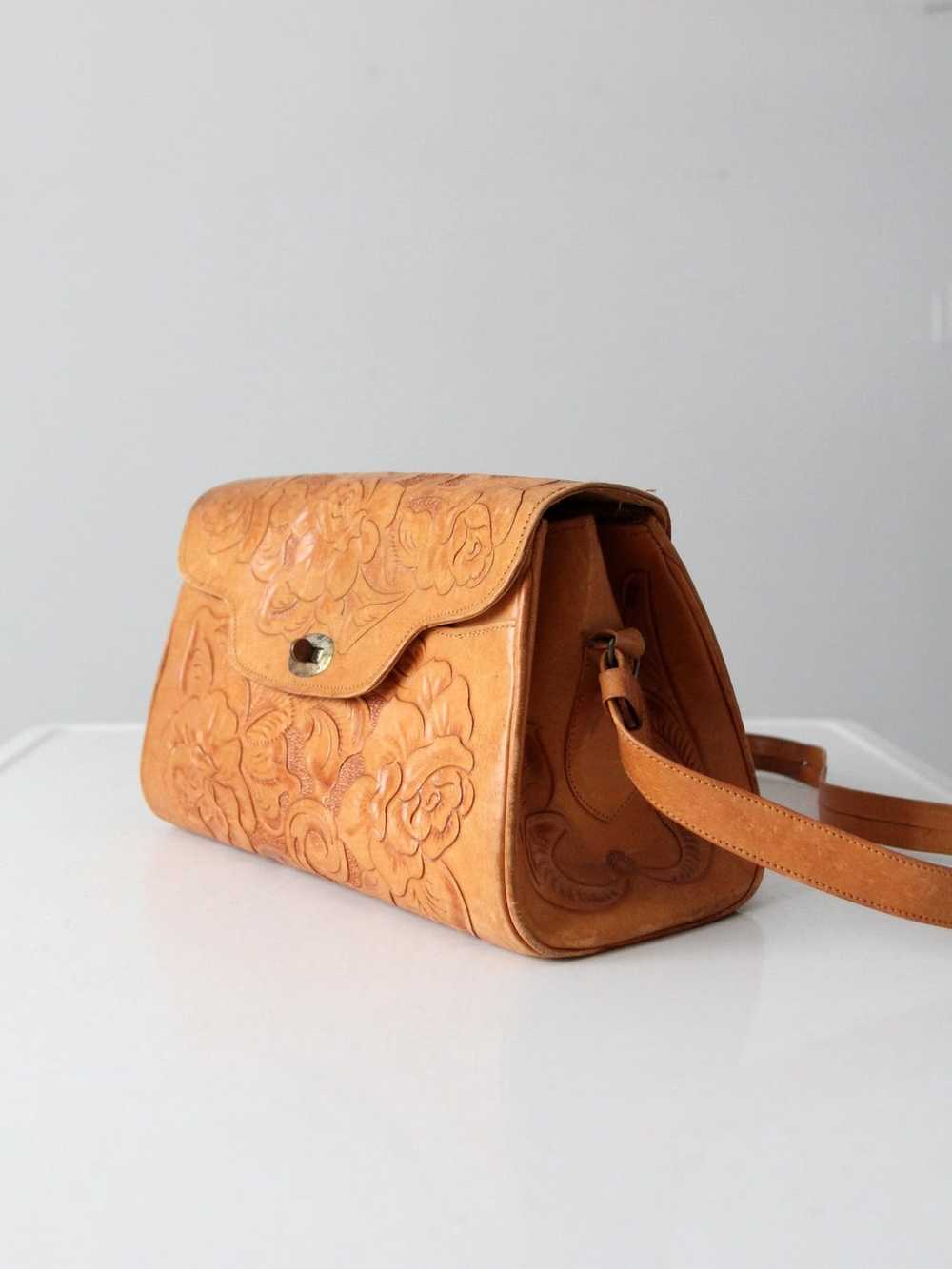 Vintage vintage70s tooled leather handbag - image 8