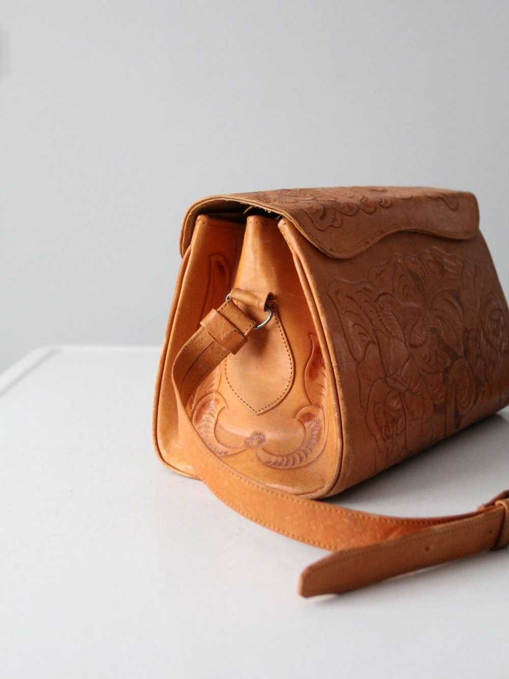 Vintage vintage70s tooled leather handbag - image 9