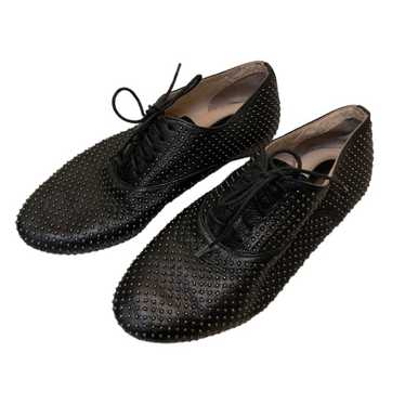 Designer Bloch Black Leather Studded Oxfords