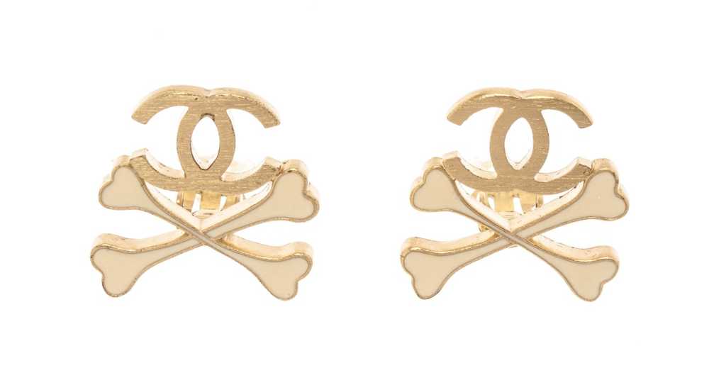 Chanel Chanel Gold Metal Coco Mark Clip On Earrin… - image 1