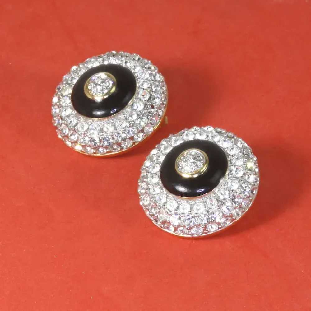 Swarovski 'Button' Earrings – Pave Rhinestones an… - image 3