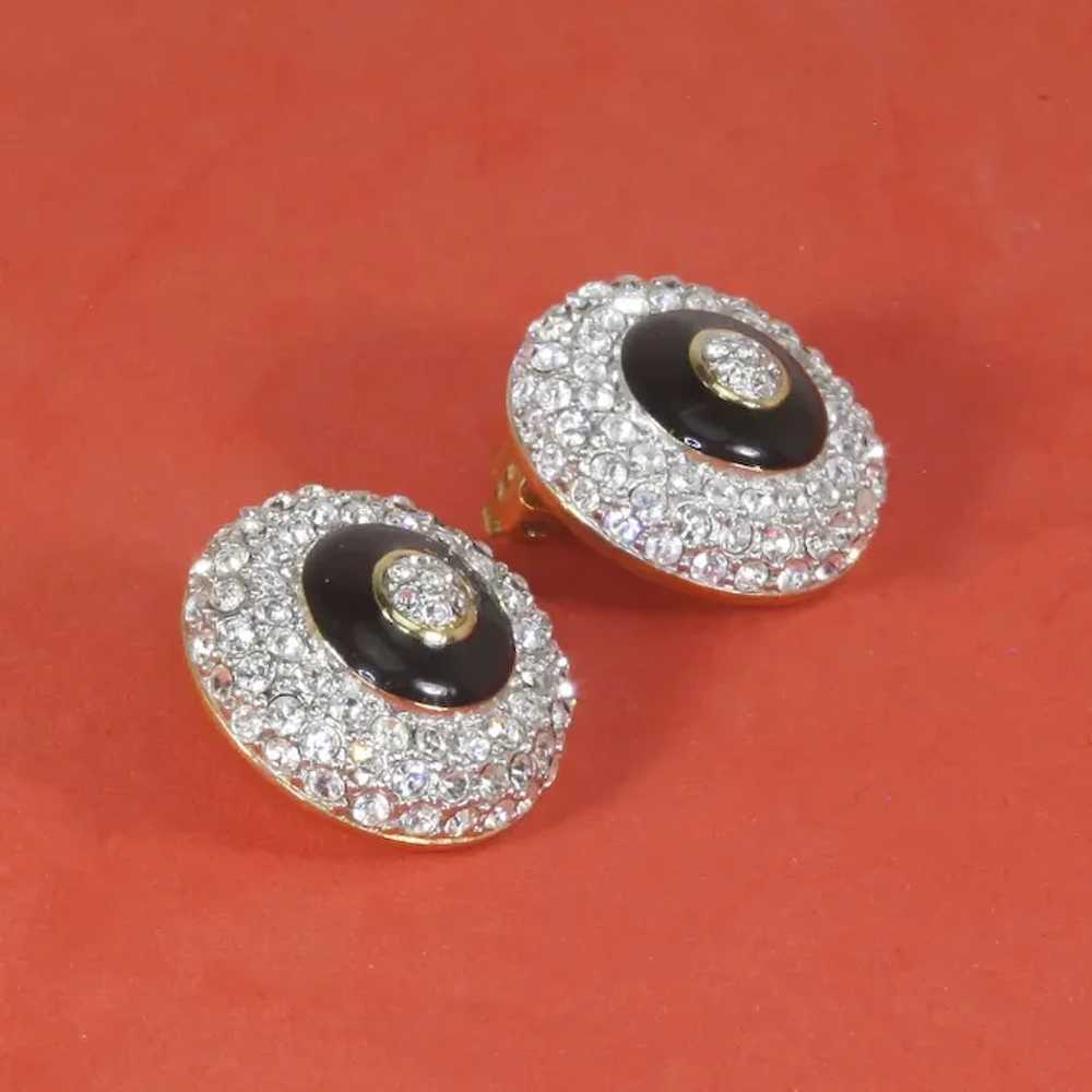 Swarovski 'Button' Earrings – Pave Rhinestones an… - image 4