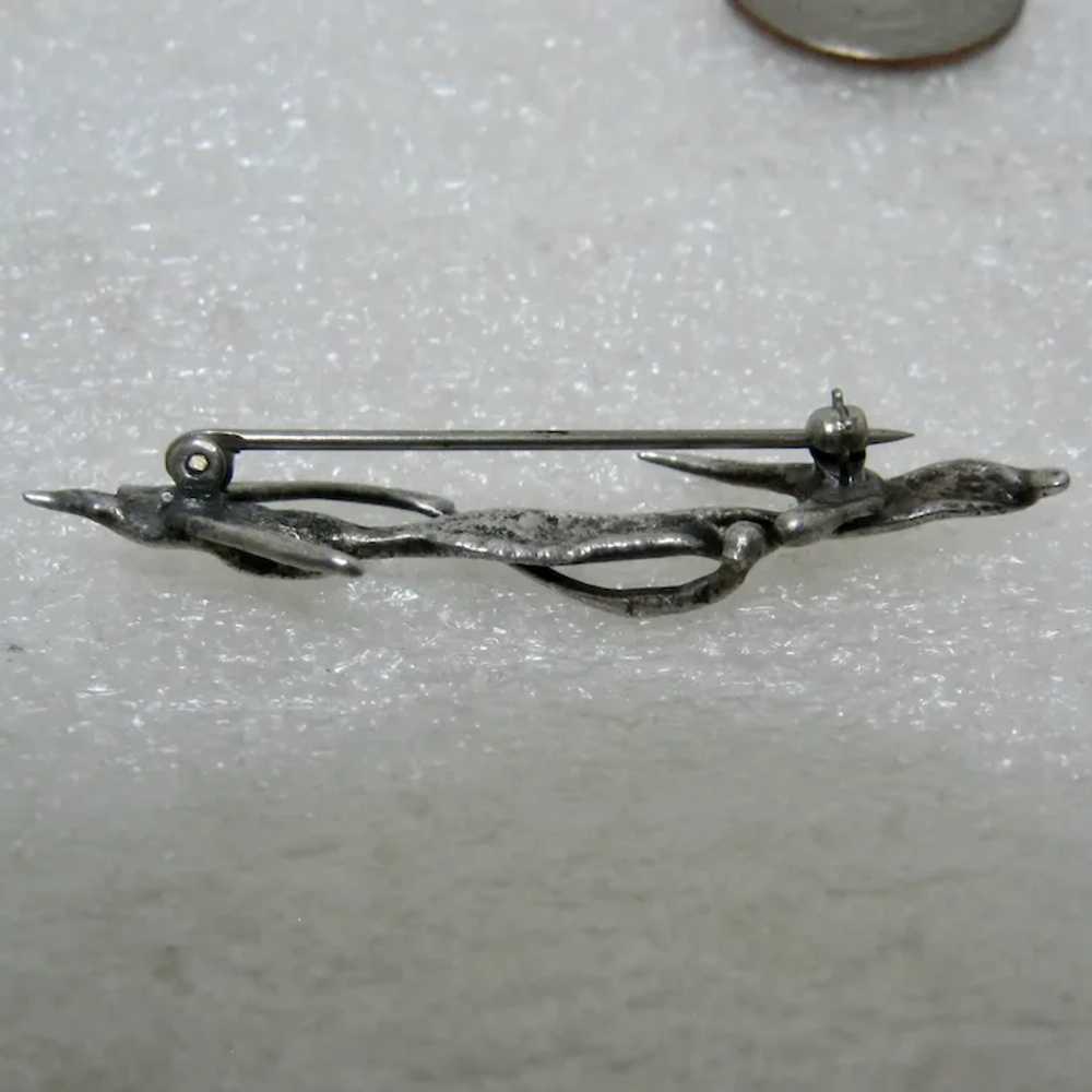 Brutalist Modernist Sterling Silver Pin - image 4