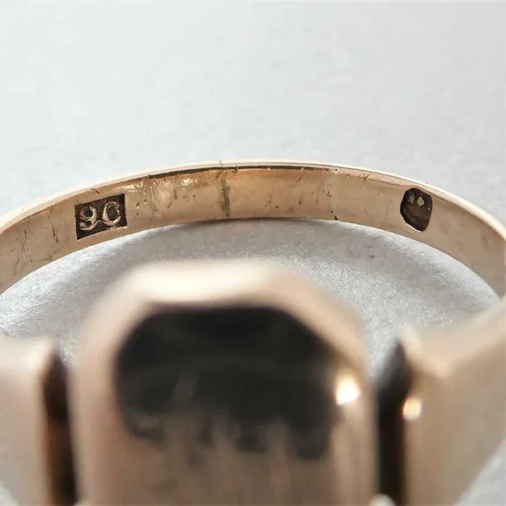 Antique Art Deco 9ct Rose Gold Pinky Signet Ring - image 10