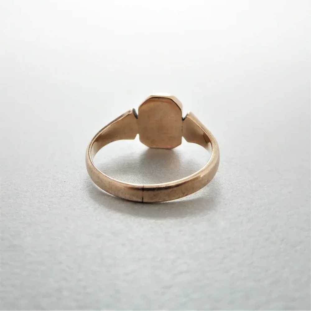 Antique Art Deco 9ct Rose Gold Pinky Signet Ring - image 9