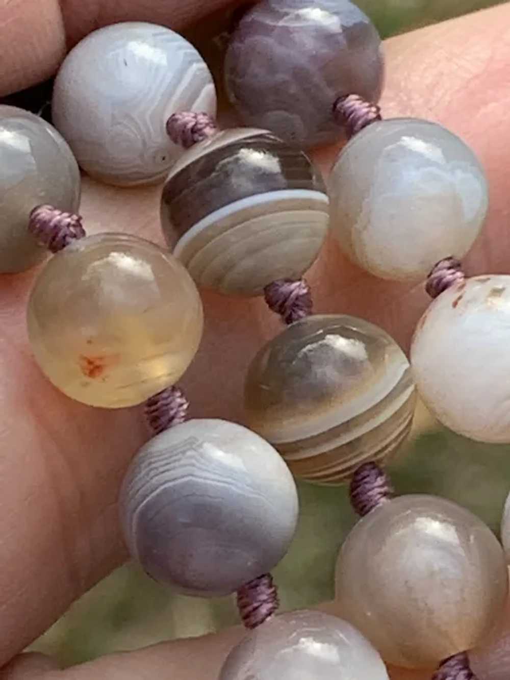 Superb Botswana Agate Mala Necklace with Chinese … - image 6