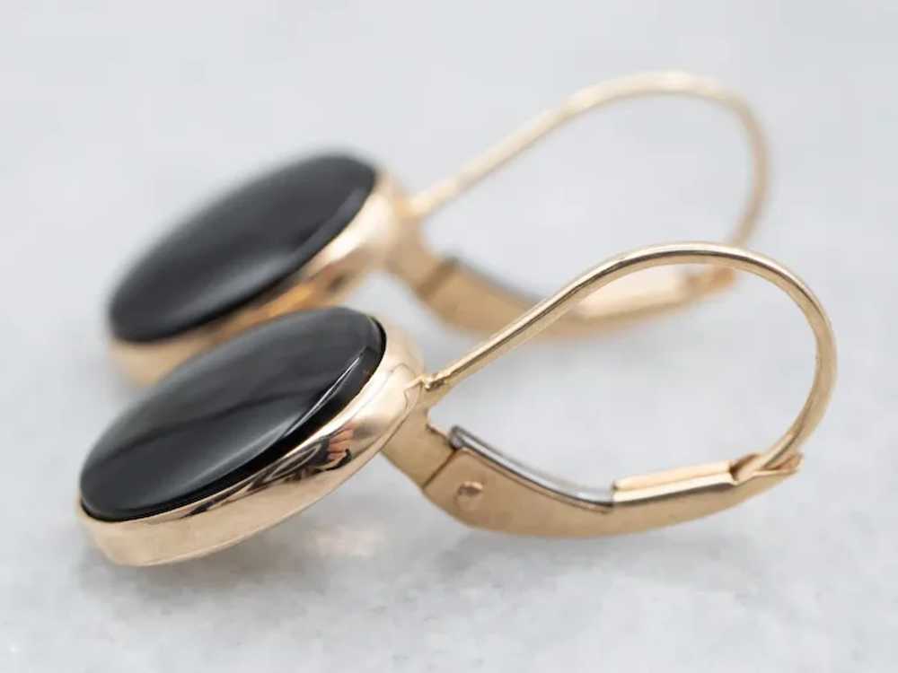 Vintage Black Onyx Drop Earrings - image 2