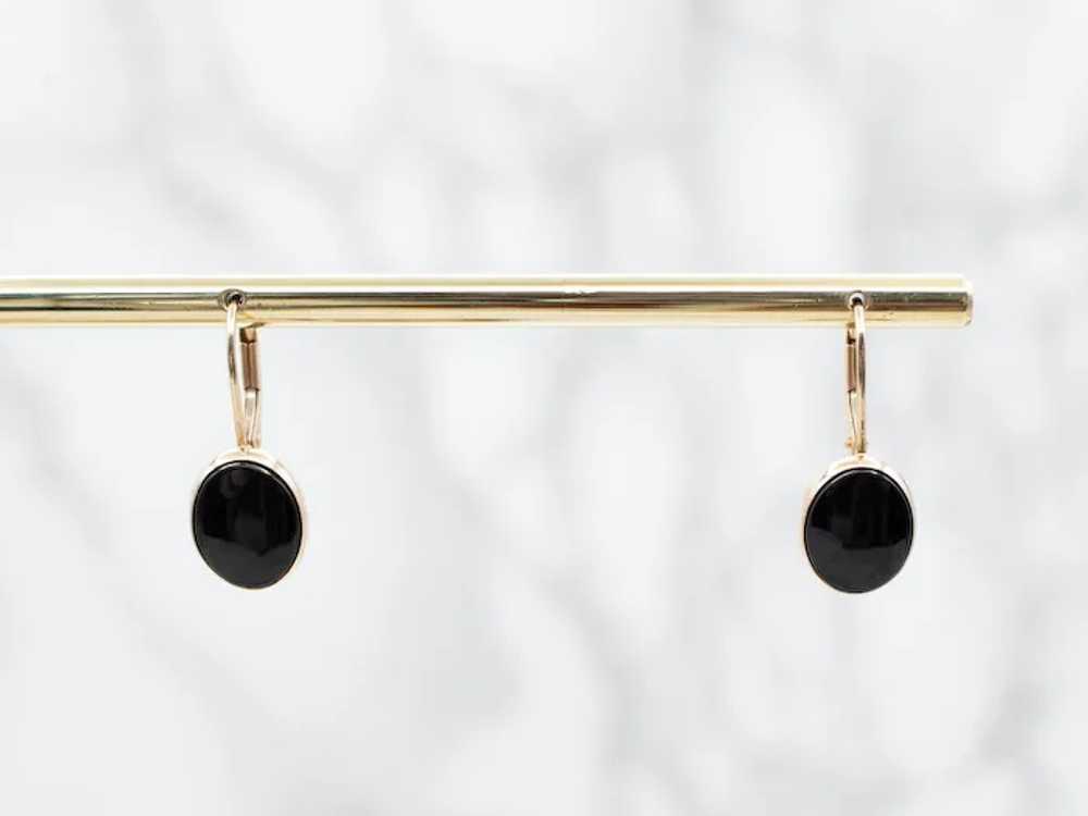 Vintage Black Onyx Drop Earrings - image 3