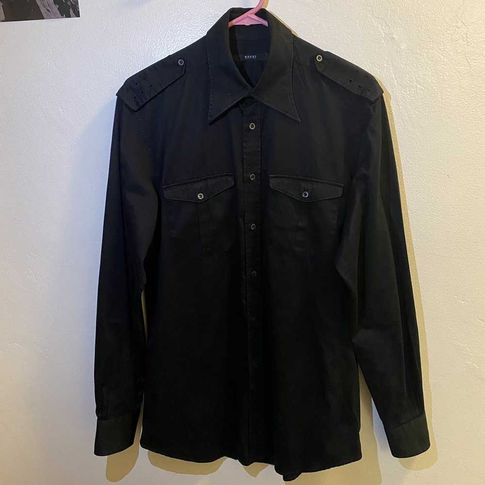 Gucci × Tom Ford Vintage Gucci button up shirt fr… - image 1