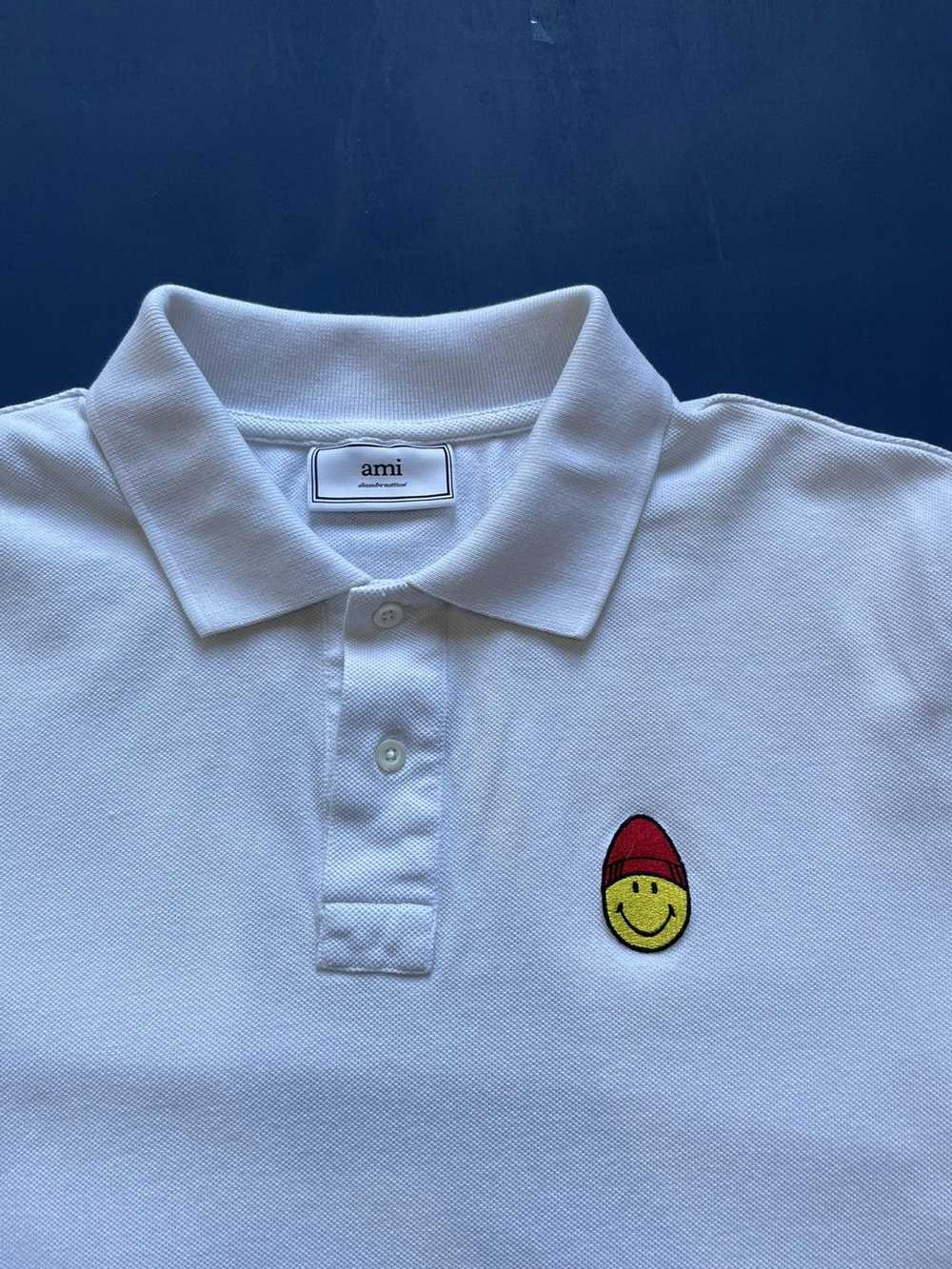 AMI Polo Shirt Pique Cotton Smiley Logo - image 2