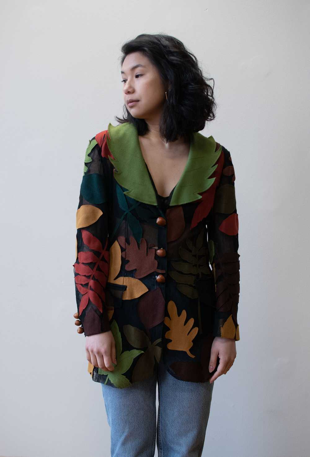 1990s Leaf Blazer | Moschino Cheap & Chic - image 3