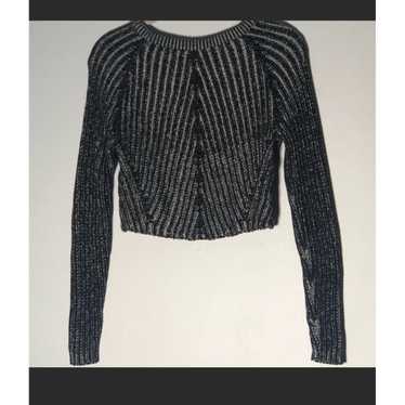 H&M H&M Divided Black and White Crop Sweater Sz M - image 1