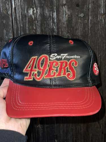 San Francisco 49ers Leather Hat Adjustable NFL Cap 90s 00s 