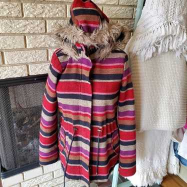 Mossimo Mossimo Cute Stripe Boho Hood Coat M/XS-S - image 1