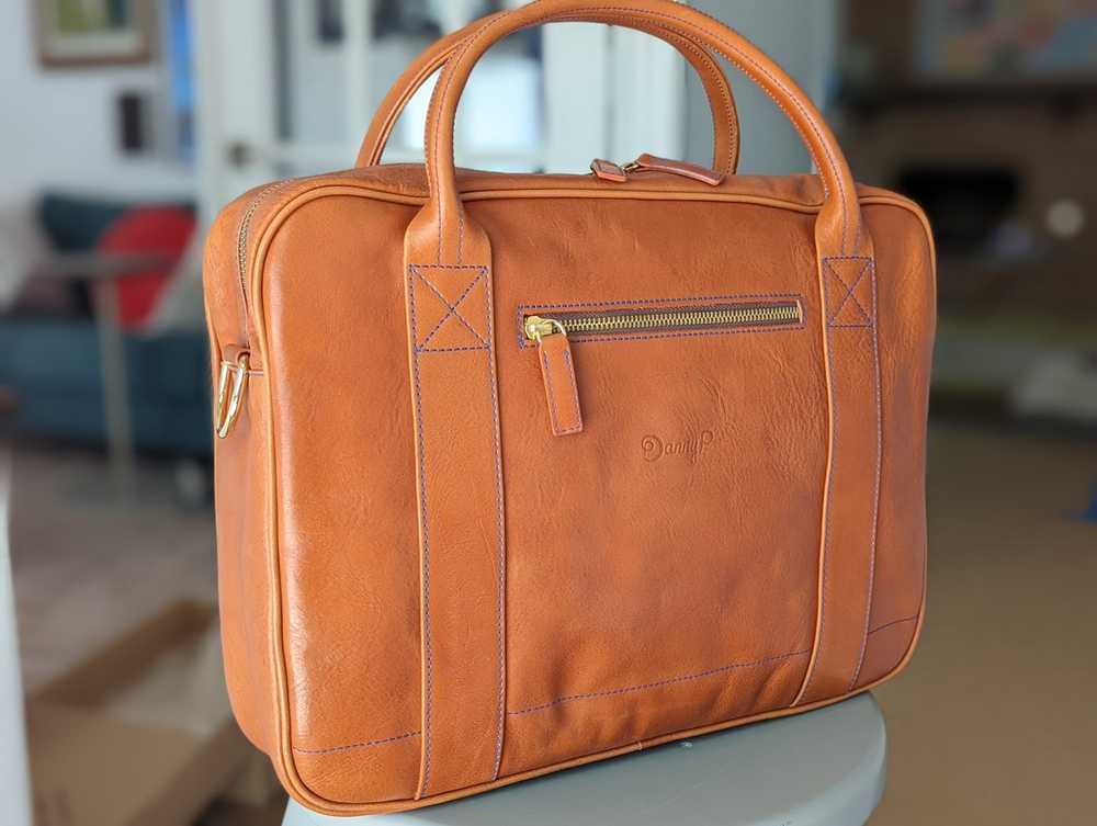 Designer Danny P Brown Leather Messenger Bag - image 1