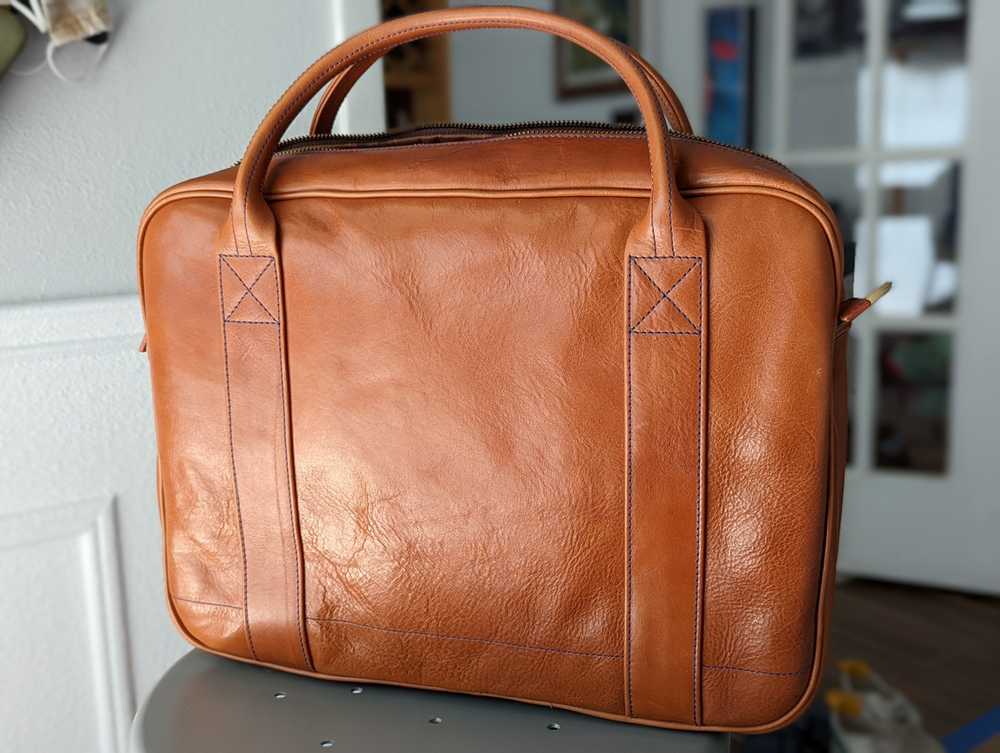 Designer Danny P Brown Leather Messenger Bag - image 2