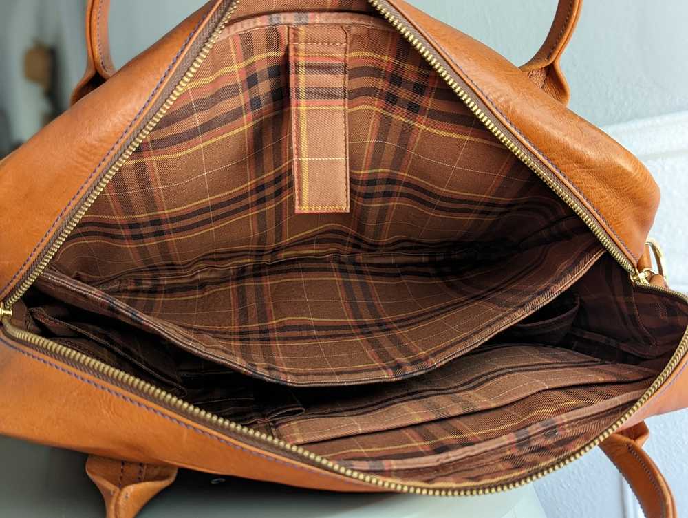 Designer Danny P Brown Leather Messenger Bag - image 6