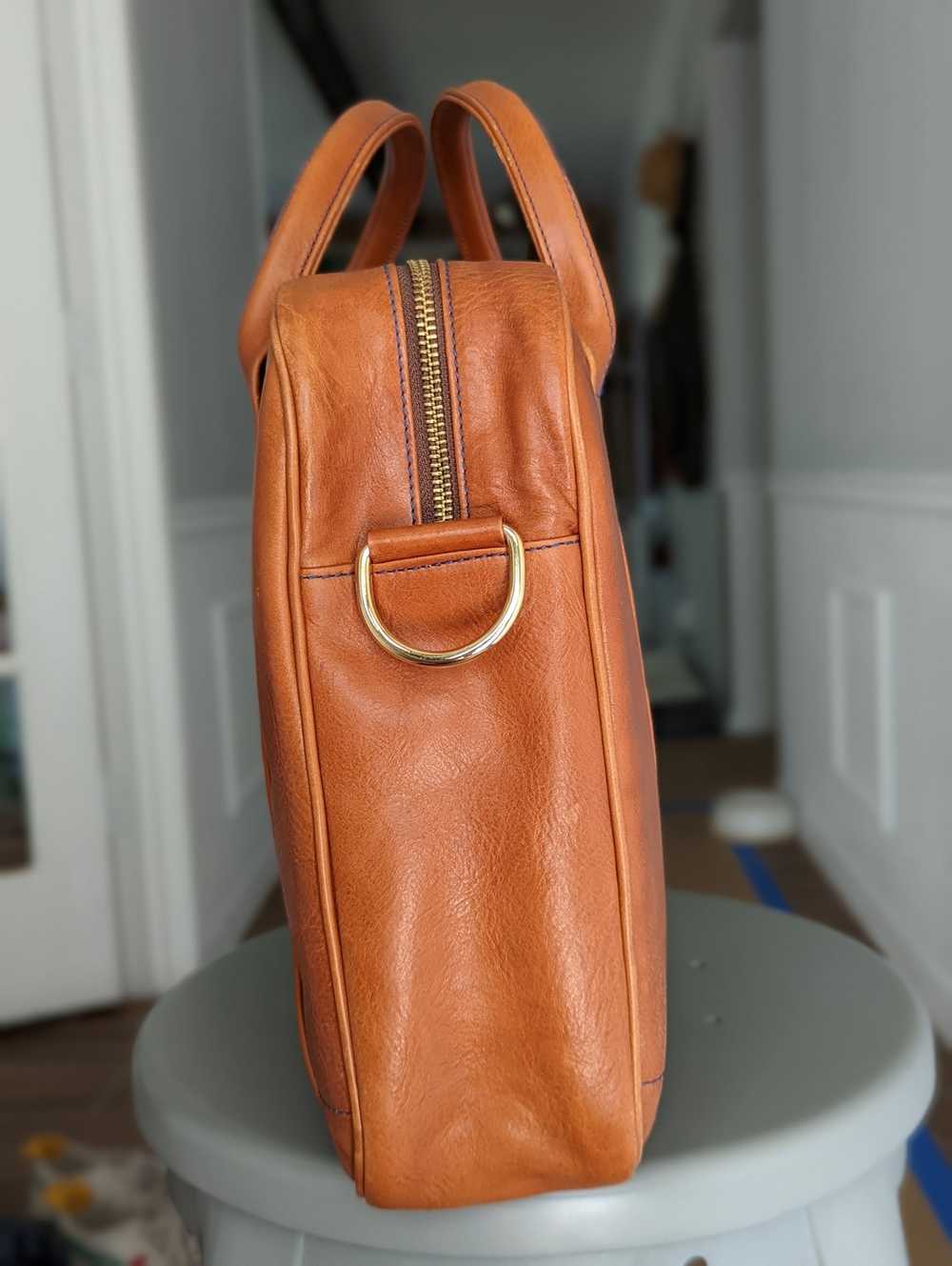 Designer Danny P Brown Leather Messenger Bag - image 9
