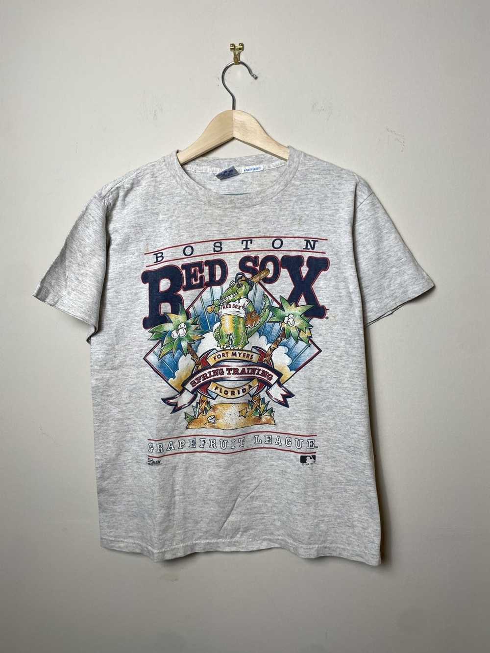 Vtg Boston Red Sox Salem Sportswear Short Sleeve ￼Hoodie T-Shirt L USA Rare  ￼