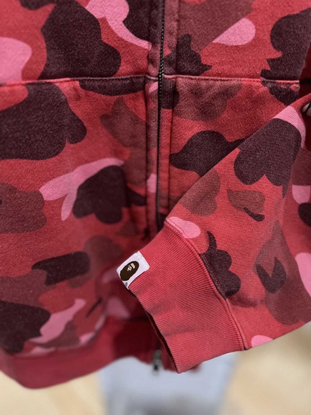 Bape BAPE Red Camp Full-zip Hoodie - image 4