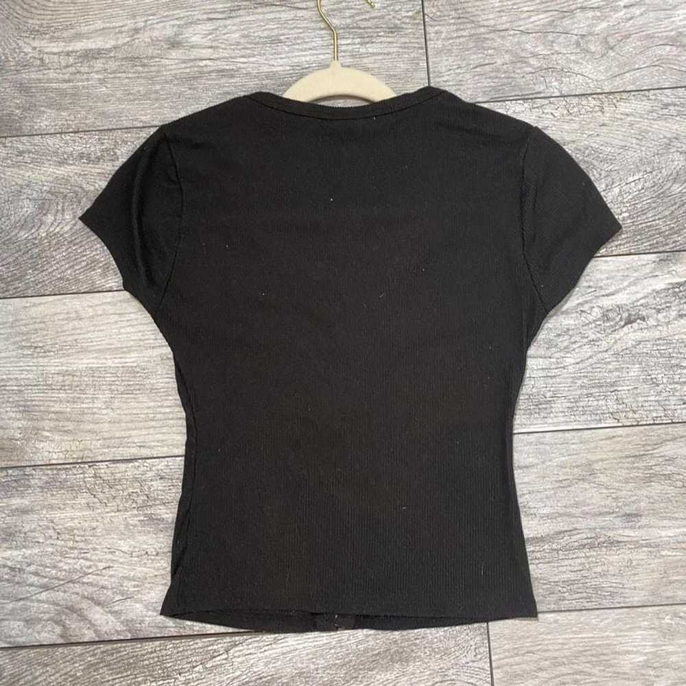 Shein Cropped black button up top - image 2