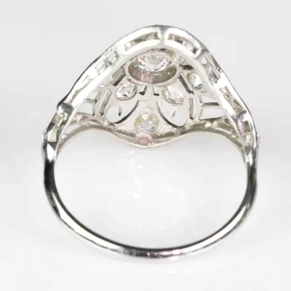 Lovely Edwardian Filigree Platinum Diamond Ring - image 5