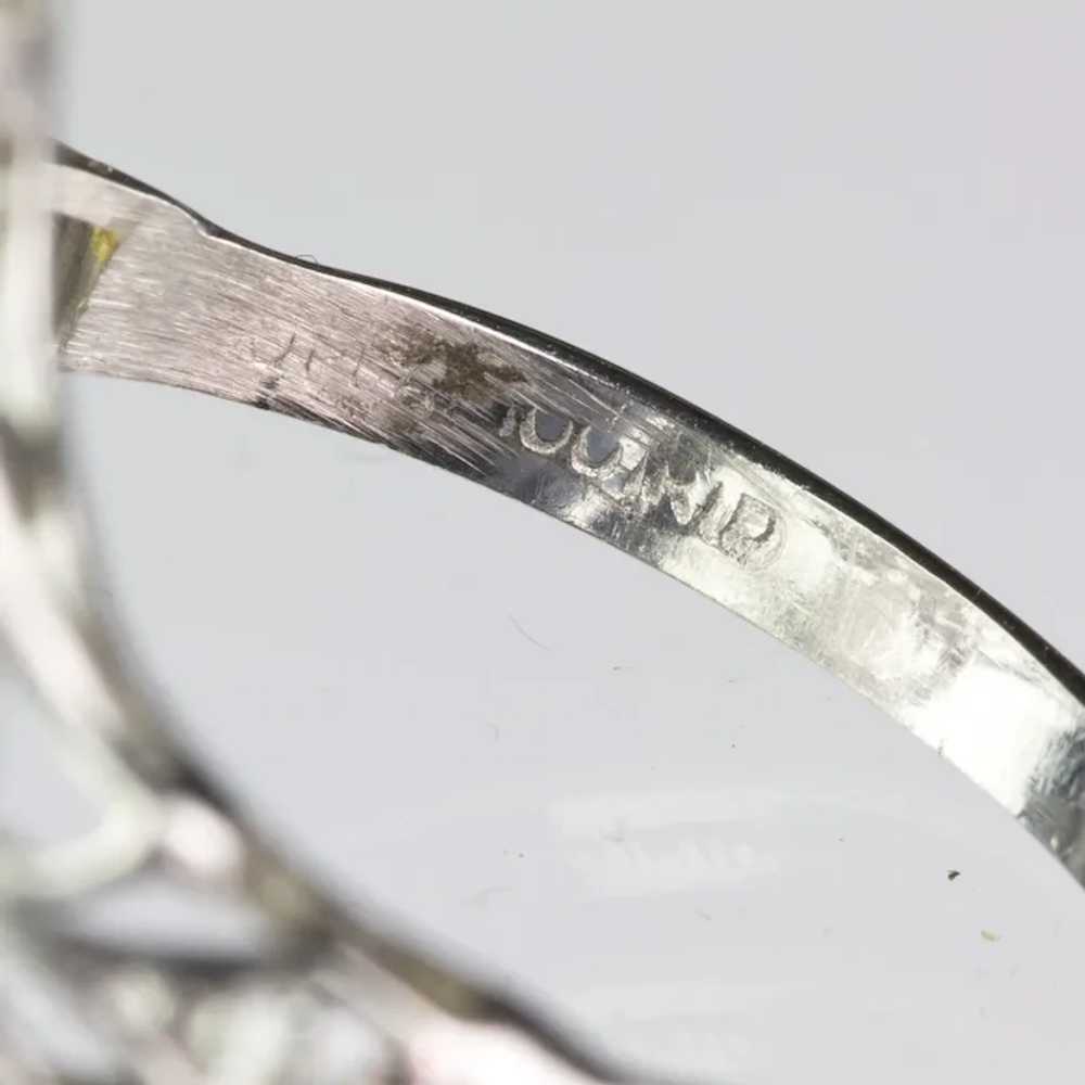 Lovely Edwardian Filigree Platinum Diamond Ring - image 9