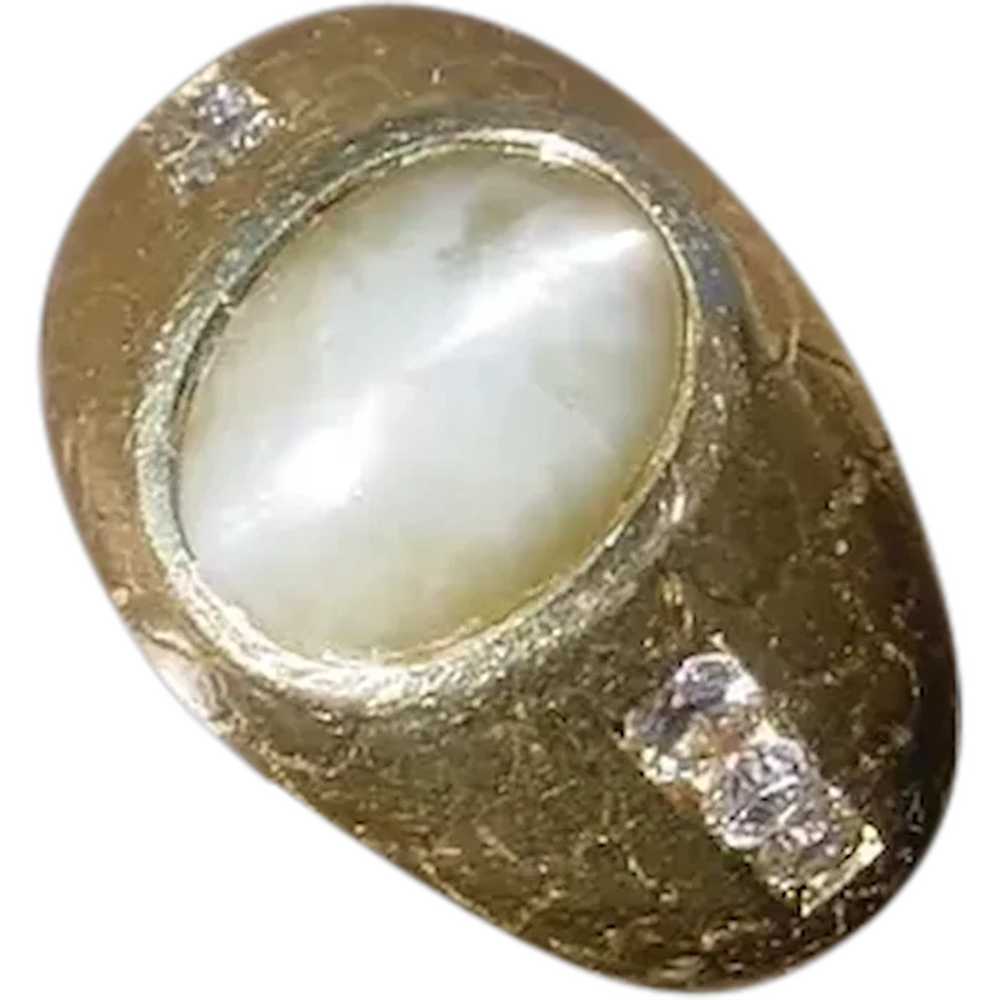 Beautiful 18K Gold Ring, 5.3 Carat Chrysoberyl Ca… - image 1